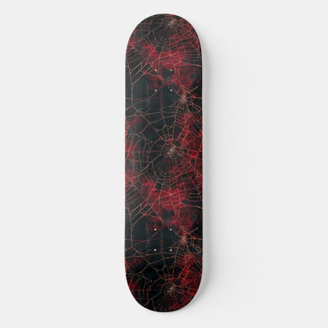 Coole Schwarz-Rot-Spike-Webdesign-Skateboard Skateboard (Vorderseite)