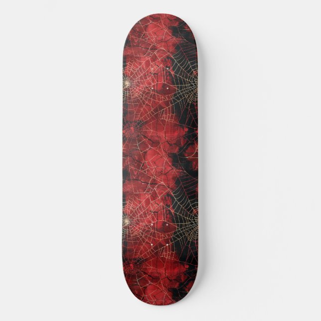 Coole Schwarz-Rot-Spike-Webdesign-Skateboard Skateboard (Vorderseite)