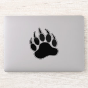Coole Schwarz Silber Pfote Aufkleber