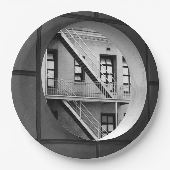 Coole Schwarz-Weiß-Fotografie Pappteller (Vorderseite)