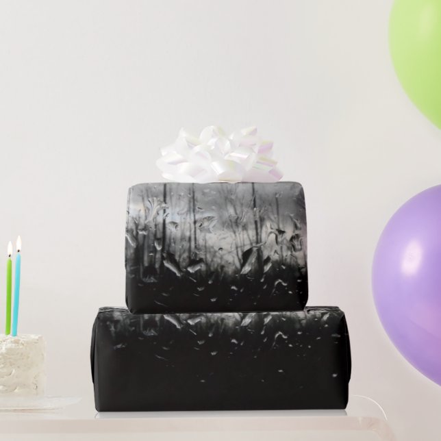 Coole Schwarz-Weiß-Wassertropfen Geschenkpapier (Partygeschenke)