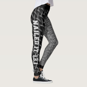 Coole schwarz-weiße Abstrakte Nails Leggings