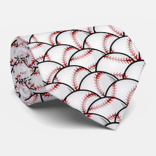 coole Schwarz-weiße Baseball-Sportbegeisterte Krawatte