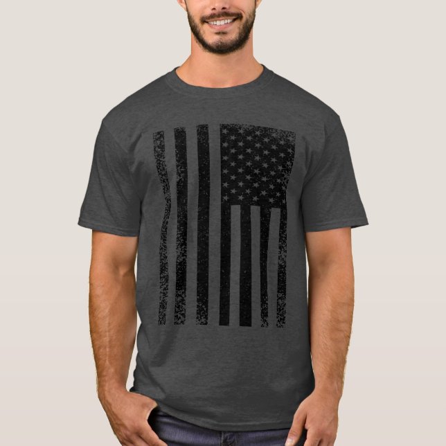 Coole schwarz-weiße Flagge T-Shirt (Vorderseite)