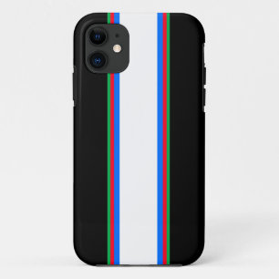 Coole Schwarz-weiße Red Green Blue Racing Streifen Case-Mate iPhone Hülle
