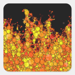 Coole Schwarze Flammen Quadratischer Aufkleber