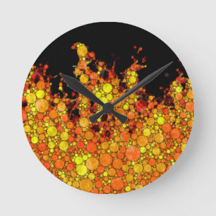 Coole Schwarze Flammen Runde Wanduhr