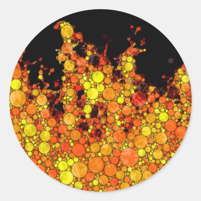 Coole Schwarze Flammen Runder Aufkleber (Vorderseite)