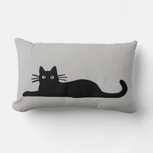Coole Schwarze Katze   Domesticated Kurzhaarkatze  Lendenkissen