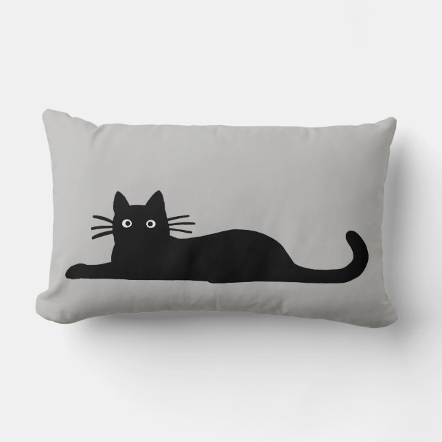 Coole Schwarze Katze | Domesticated Kurzhaarkatze  Lendenkissen (Vorderseite)