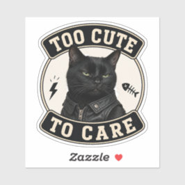 Coole schwarze Katzen-Vinyl-Aufkleber | Zu süß, um Aufkleber