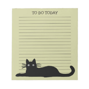 Coole schwarze Kitty-Katzen-Gewohnheit gezeichnet Notizblock