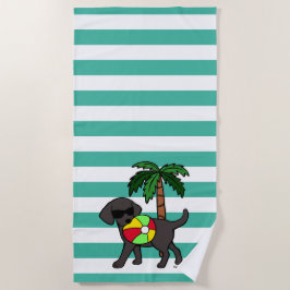 Coole schwarze Labrador-Sonnenbrillen Strandtuch
