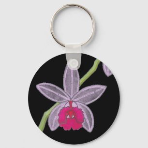 Coole schwarze Orchideen-Blumen-kundenspezifische Schlüsselanhänger