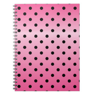 coole schwarze Polka-Punkte in leuchtend rosa Hint Notizblock