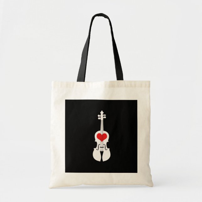 Coole schwarze Violinen-Taschen-Tasche mit rotem Tragetasche (Vorne)