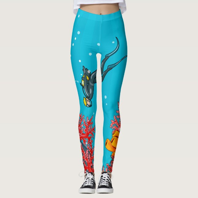 Coole Scuba Diver Leggings (Vorderseite)