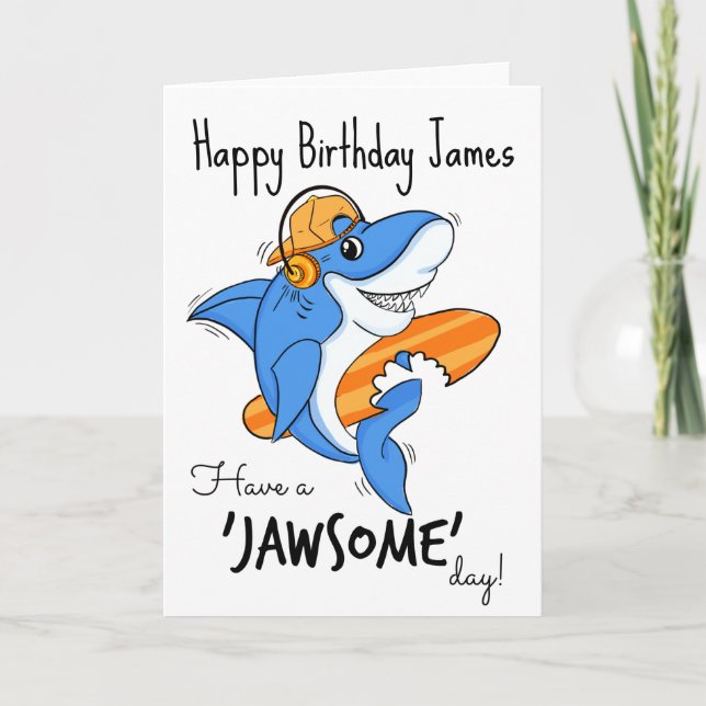 coole Shark Card zum Geburtstag Karte (Vorderseite)