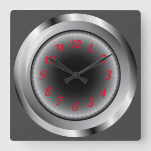 Coole Shiny-Weitgestelle Quadratische Wanduhr