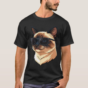 Coole siamesische Katze mit Sonnenbrille lustige K T-Shirt