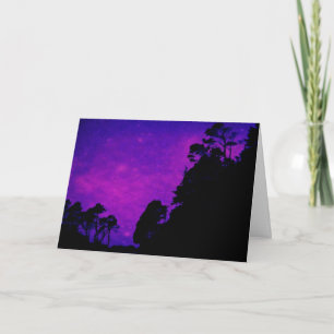 coole Silhouetten auf der lila Himmel Geburtstagsk Karte