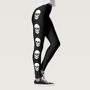 Coole Silhouetten des weißen Schädels Halloween Leggings