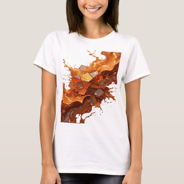 Coole Silver ABSTRACT ART Statement T-Shirt v4 (Vorderseite)
