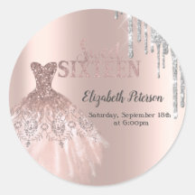 Coole Silver Glitzer Tropfen, Dress Rose Gold Swee