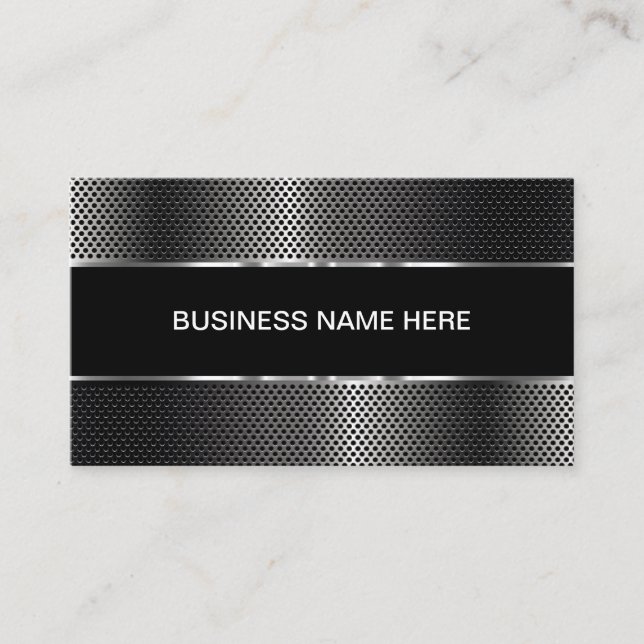 Coole Silver Glossy Metallic Graphic Business Card Visitenkarte (Vorderseite)