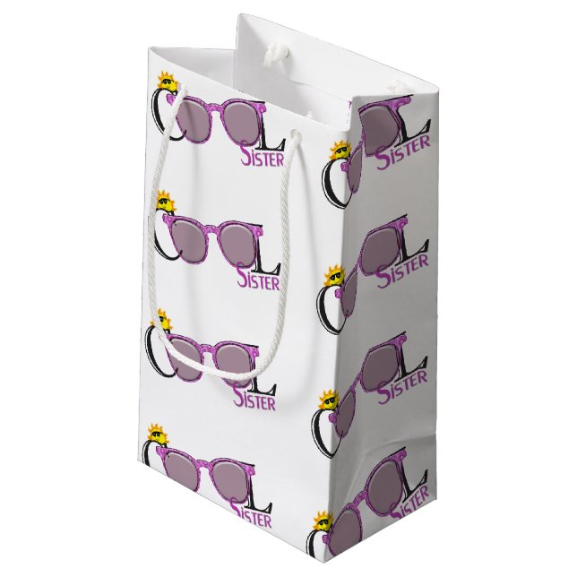 Coole Sisterbrille Kleine Geschenktüte (Rückseite Schrägansicht)