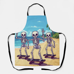 Coole Skelette am Strand Design Schürze