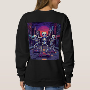 Coole Skelette in der Stadt im Vaporwave-Stil Desi Sweatshirt