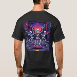 Coole Skelette in der Stadt im Vaporwave-Stil Desi T-Shirt