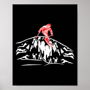 Coole Skifahren Skier Abfahrt Berg Abenteuer Skifa Poster