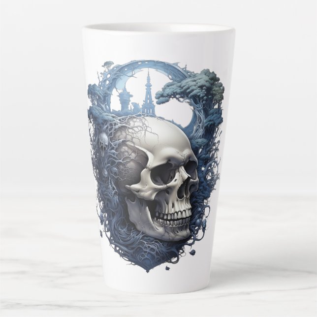 🔥 💀 Coole Skull Latte Tasse 💀 🔥 (Vorderseite)