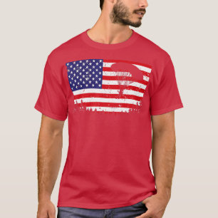 Coole Skydiving Art Men Skydiver American Fla T-Shirt