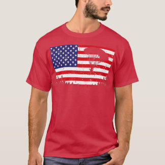 Coole Skydiving Art Men Skydiver American Fla T-Shirt