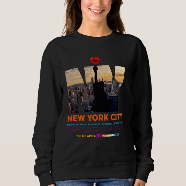 Coole Skyline Illustration Graphic De Sweatshirt (Vorderseite)