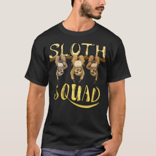Coole Sloth Squad Funny Lazy Langes Tierlover T-Shirt
