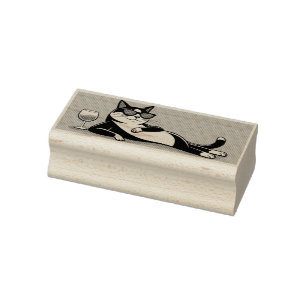 Coole Smoking-Katze-Stempel Gummistempel