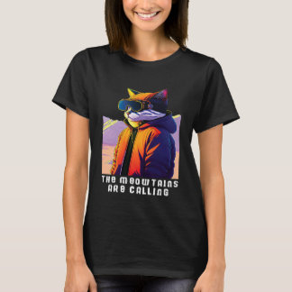 Coole Snowboard-Katze für Männer Frauen Ski Berg T-Shirt