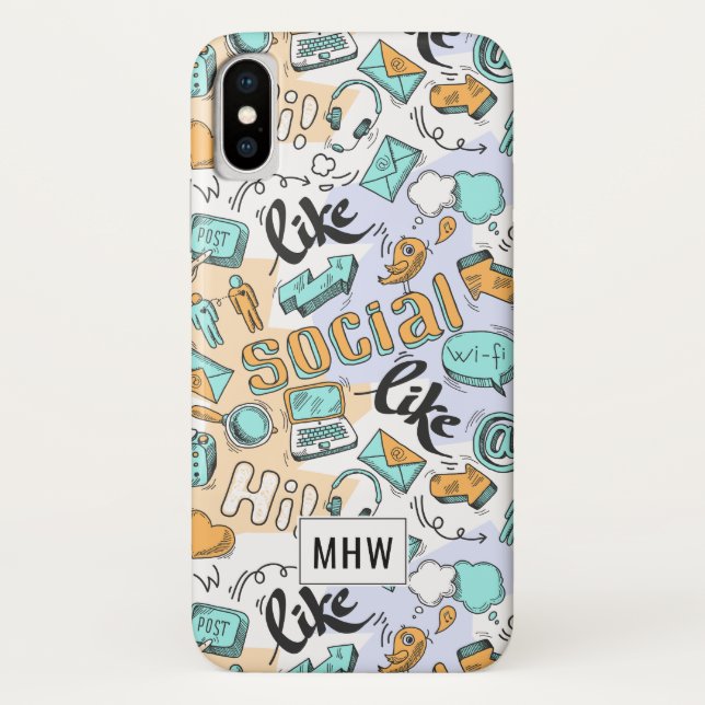 Coole Social Media-benutzerdefinierte Monophon-Geh Case-Mate iPhone Hülle (Rückseite)