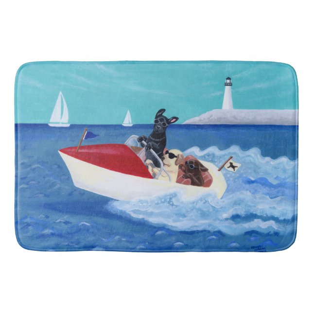Coole Sommer Labradors Malerei Badematte (Vorderseite)