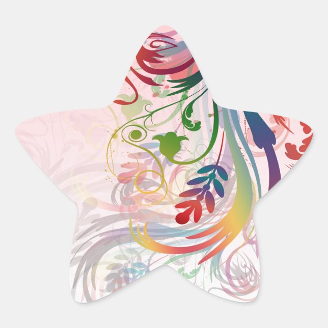 Coole Sommerfarben Wirbel Blume Stern-Aufkleber (Vorderseite)