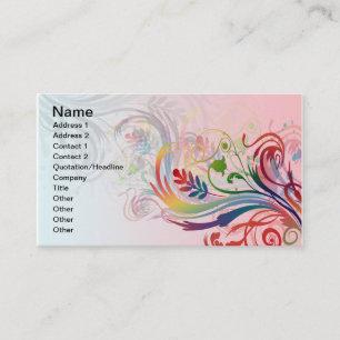 Coole Sommerfarben Wirbel Blume Visitenkarte