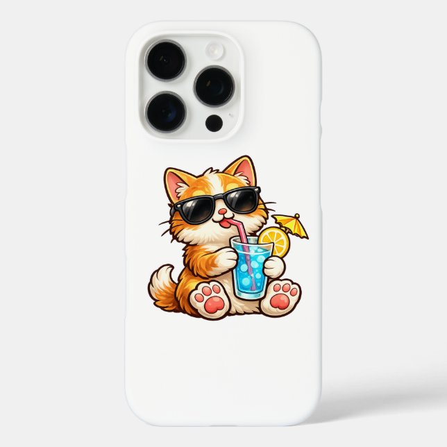 Coole Sommerkatze iPhone 16 Pro Hülle (Rückseite)
