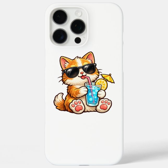Coole Sommerkatze iPhone 16 Pro Max Hülle (Rückseite)