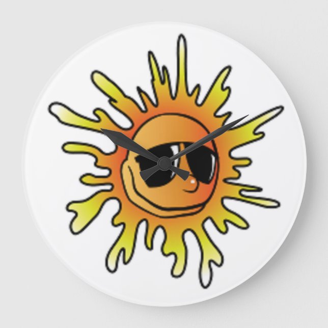 COOLE SOMMERSONNE GROßE WANDUHR (Vorderseite)