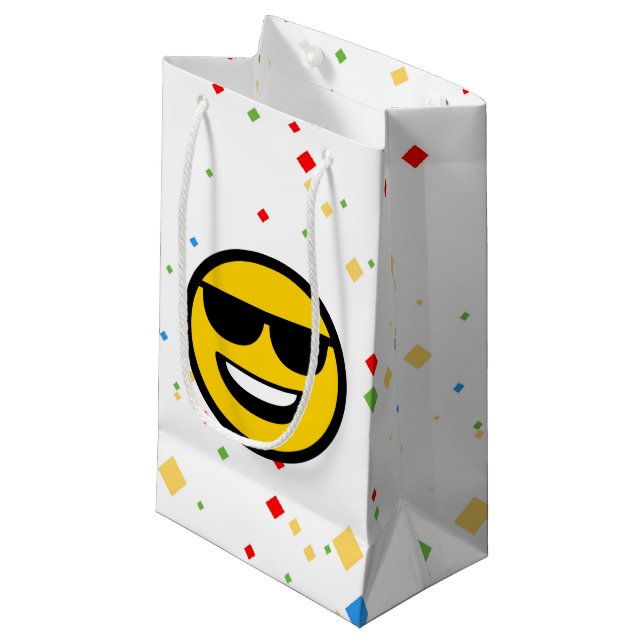 Coole Sonnenbrille Emoji Kleine Geschenktüte (Vorderseite Schrägansicht)