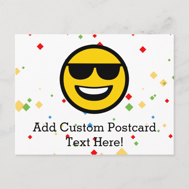 Coole Sonnenbrille Emoji Postkarte (Vorderseite)